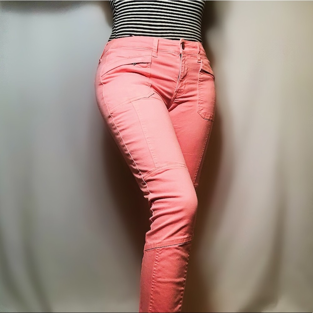 American Eagle neon peach super stretch jeggings